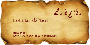 Lotits Ábel névjegykártya